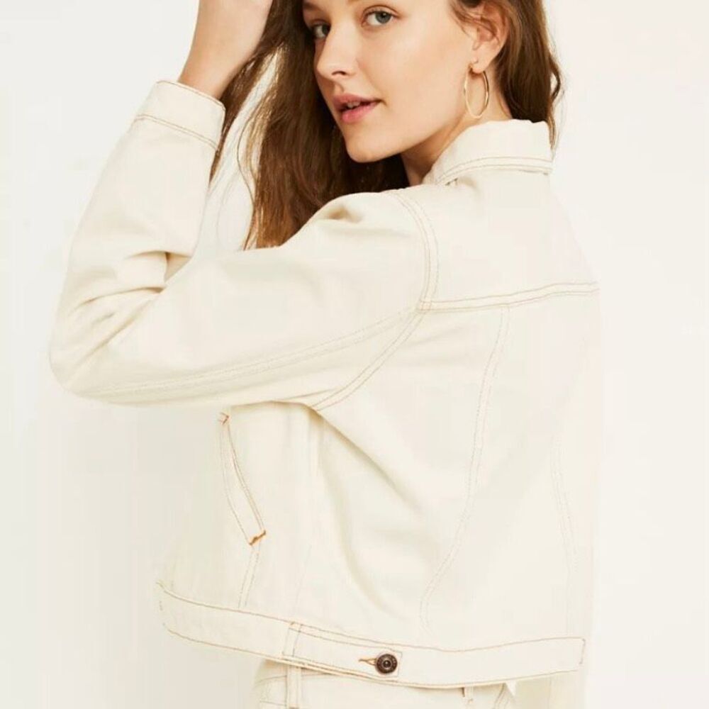 BDG x URBAN OUTFITTERS | Ivory Cream Ecru Jean Western Denim Jacket | Small - Picture 2 of 10